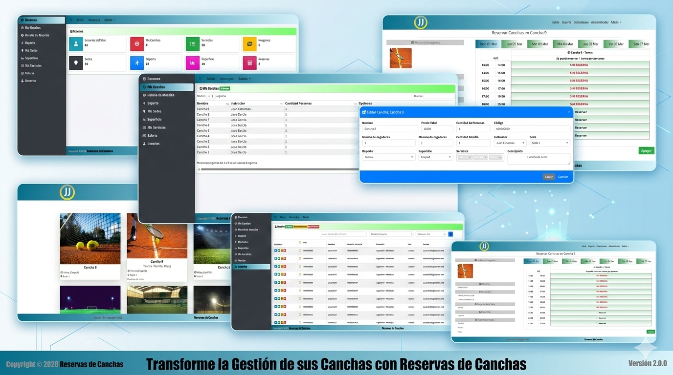 Sistemas de Reservas para Canchas de Fútbol, Tenis y Deportes